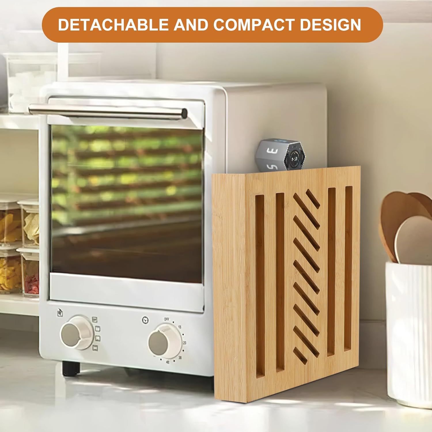 Bamboo Bread Slicer with Adjustable Width Bread Slicing Guides