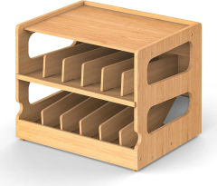 Canned Holder Dispenser Shelf Rolling Can Organizer Rack Stackable Double-Layer Bamboo Can Organizers and Storage