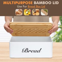 Bread Slicer for Homemade Bread with Box, White Bread Storage for Kitchen Countertop with 3 in 1 Bamboo Lid