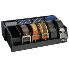Bamboo Belt Organizer Box 10 Compartment Belt & Tie Storage
