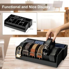 Bamboo Belt Organizer Box 10 Compartment Belt & Tie Storage