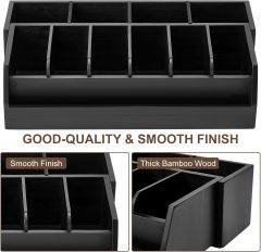Bamboo Belt Organizer Box 10 Compartment Belt & Tie Storage