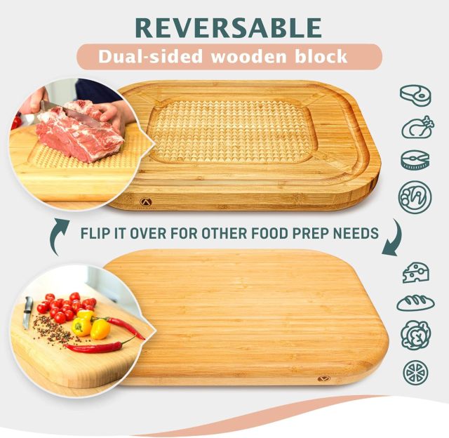 Cutting Board for Meat Thick Large Heavy Carving Board with Juice Groove