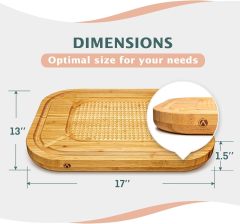 Cutting Board for Meat Thick Large Heavy Carving Board with Juice Groove