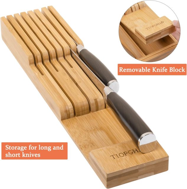 Expandable Utensil Holder Cutlery Tray Flatware Organization Bamboo Silverware Drawer Organizer Kitchen