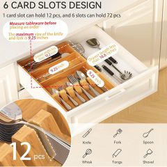 Bamboo Silverware Drawer Organizer