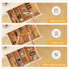 Bamboo Silverware Drawer Organizer
