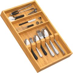 Bamboo Silverware Drawer Organizer