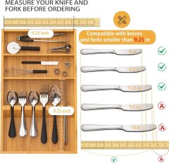 Bamboo Silverware Drawer Organizer