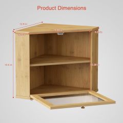 Bamboo Corner Bread Box for Kitchen Counter