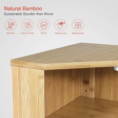 Bamboo Corner Bread Box for Kitchen Counter