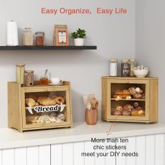Bamboo Corner Bread Box for Kitchen Counter