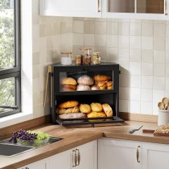 Corner Bread Box for Kitchen Countertop
