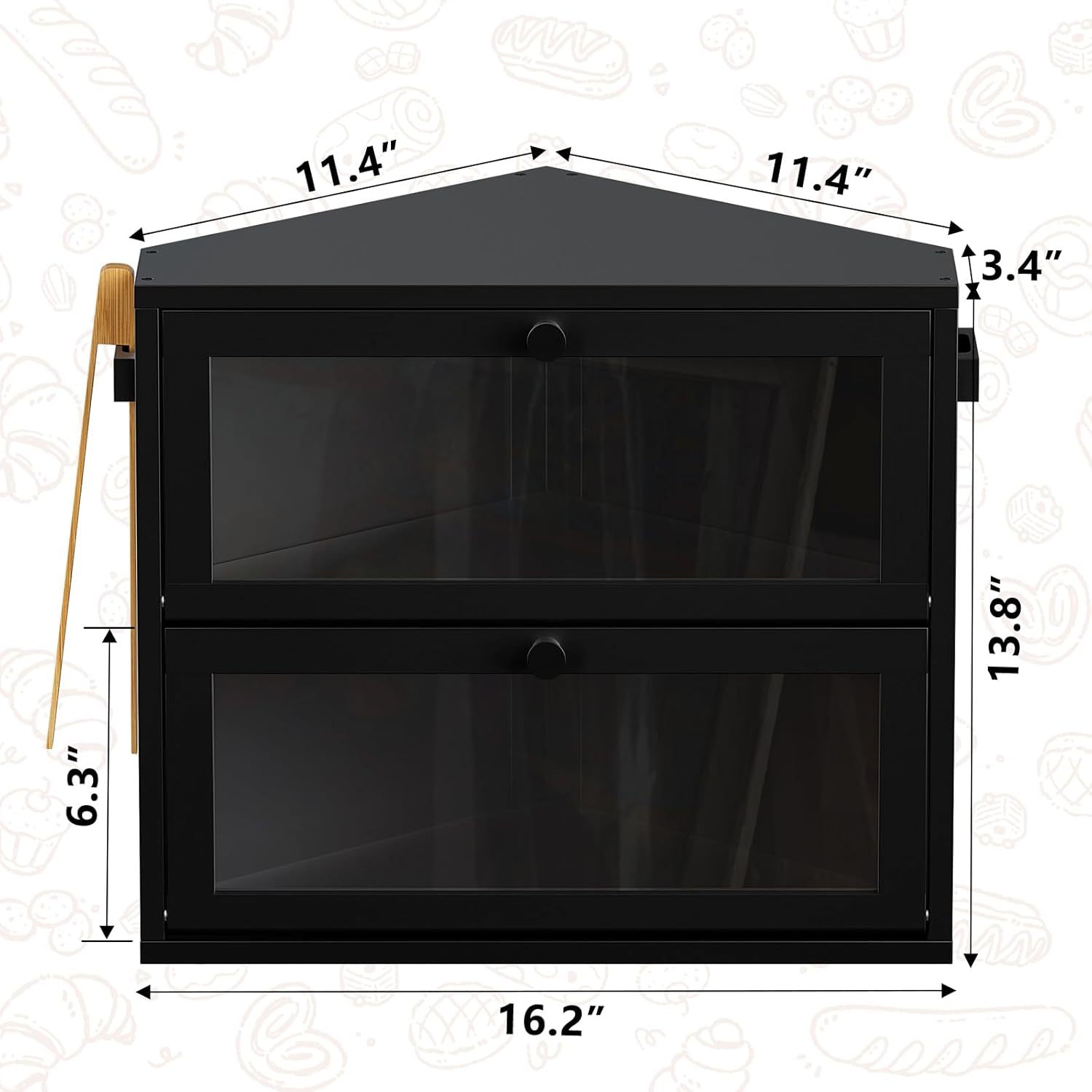 Corner Bread Box for Kitchen Countertop