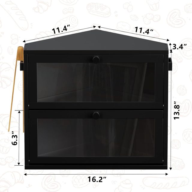 Corner Bread Box for Kitchen Countertop