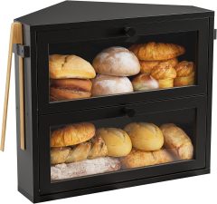 Corner Bread Box for Kitchen Countertop