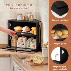 Corner Bread Box for Kitchen Countertop