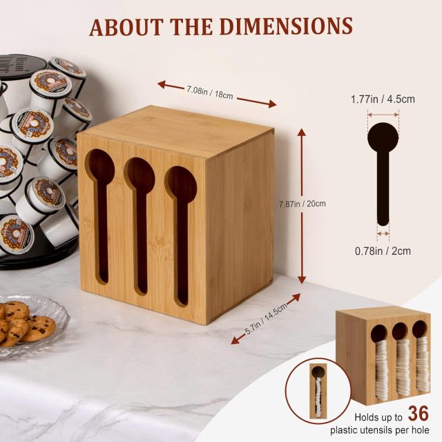 Bamboo Utensil Dispenser for Spoons and Forks
