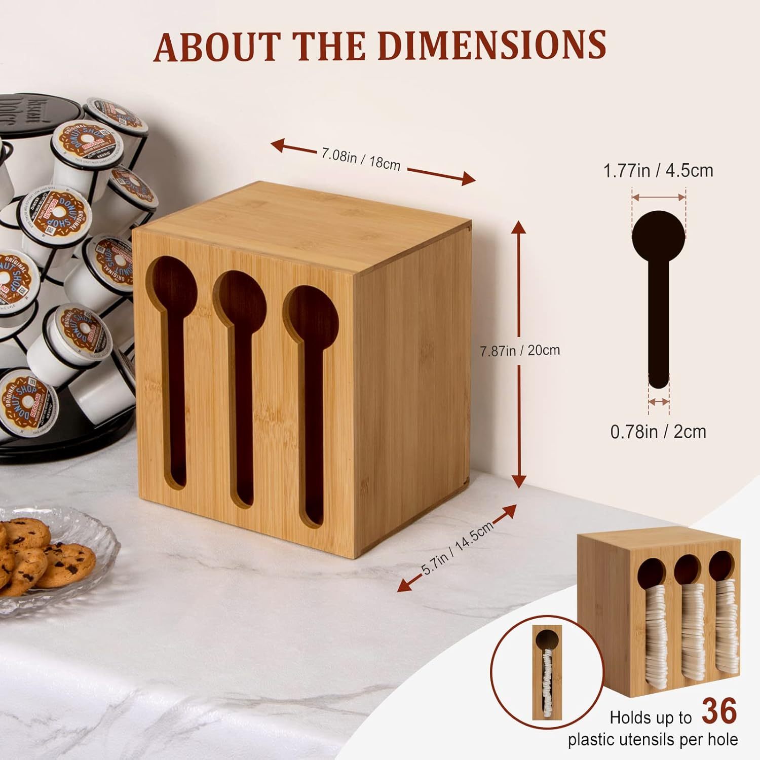 Bamboo Utensil Dispenser for Spoons and Forks