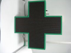 P10 led pharmacy cross sign customized waterproof double sides outdoor pharmacy cross led display 1000mm