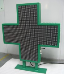 P8 led crosses 80mm full color LED cross display signs waterproof double sides pharmacy cross led for drugstore