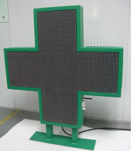 P8 led crosses 80mm full color LED cross display signs waterproof double sides pharmacy cross led for drugstore