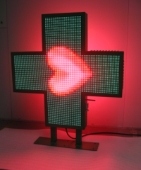 P8 led crosses 80mm full color LED cross display signs waterproof double sides pharmacy cross led for drugstore