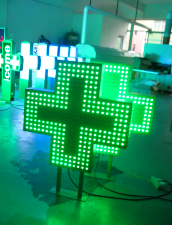 800mm led pharmacy cross flashing simple led cross outdoor waterproof IP65 customized crosses led display double sides