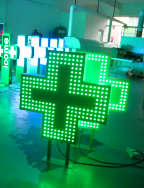 800mm led pharmacy cross flashing simple led cross outdoor waterproof IP65 customized crosses led display double sides