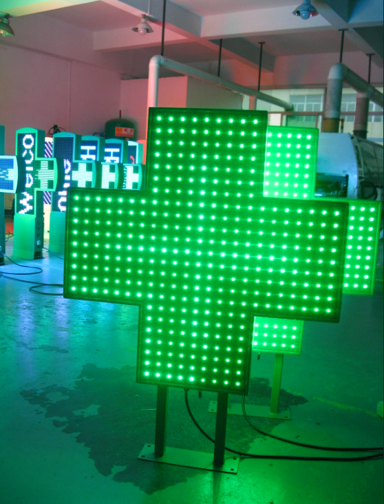 800mm led pharmacy cross flashing simple led cross outdoor waterproof IP65 customized crosses led display double sides