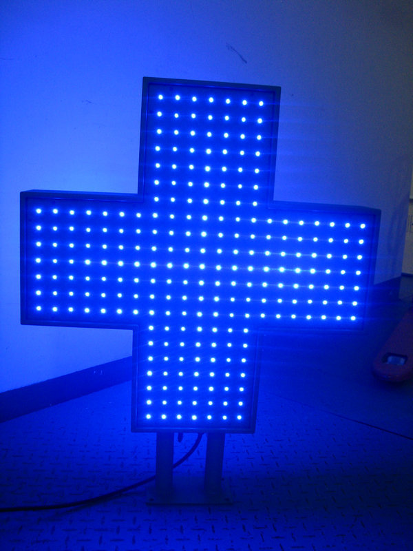 500mm remote control Cross Pharmacy LED signs simple led cross pharmacy outdoor waterproof IP65 customized led cross flashing