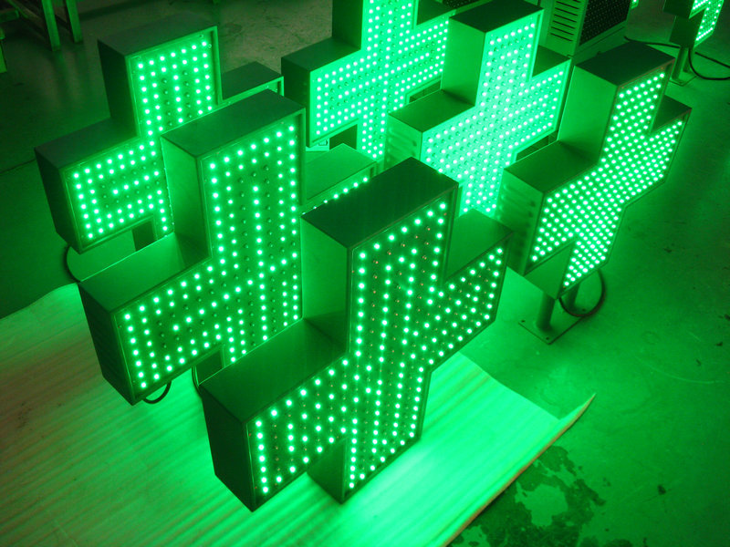 500mm remote control Cross Pharmacy LED signs simple led cross pharmacy outdoor waterproof IP65 customized led cross flashing