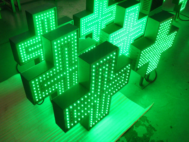 500mm remote control Cross Pharmacy LED signs simple led cross pharmacy outdoor waterproof IP65 customized led cross flashing