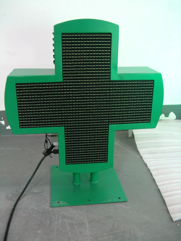 P10 led pharmacy sign board 500mm rgb led pharmacy cross display outdoor pharmacy display shop sign double sided