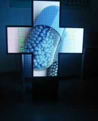 P6 HD led cross pharmacy sign advertising pharmacy cross led display outdoor 1200mm rgb pharmacy display shop sign