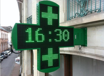 P10 pharmacy green cross customized pharmacy led cross frame waterproof  pharmacy led cross double sided  1000mm