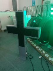 P10 double sided cross led pharmacy display shop sign 850mm advertising pharmacy cross led display outdoor single color