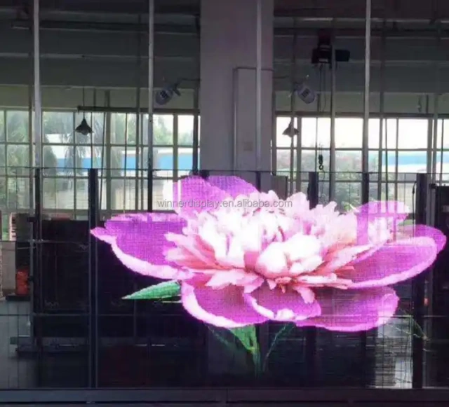 High Brightness P10.04 transparent led display outdoor transparent led film display screen for window