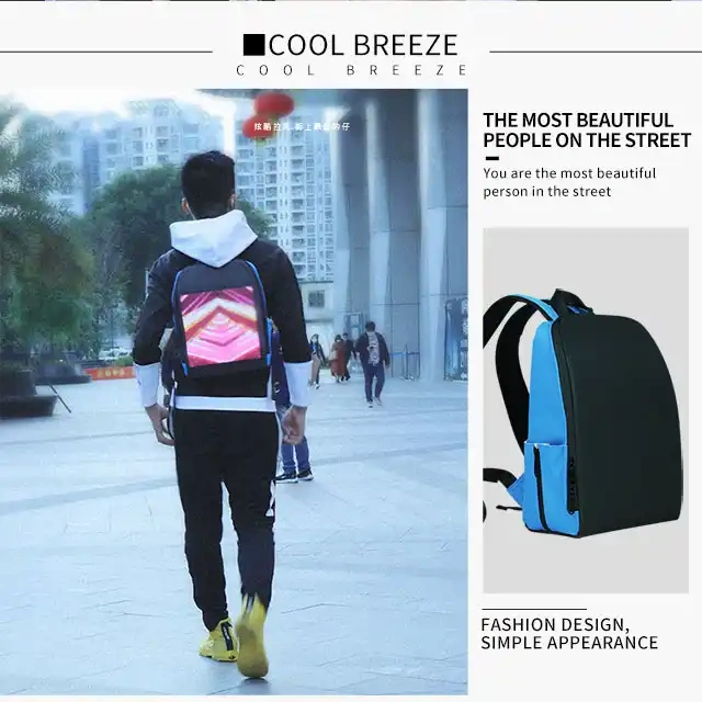 Advertising LED Backpack Waterproof Smart Led Display Bags WIFI APP Control led light backpack