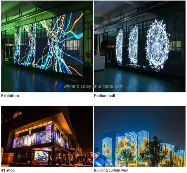 High Brightness P10.04 transparent led display outdoor transparent led film display screen for window