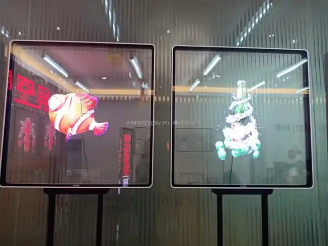 3D holographic Fan display Indoor 52cm Full Color Transparent holographic advertising fan led display