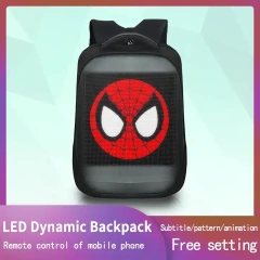 Custom color led display backpack bag fashionable LED light backpacks walking advertising