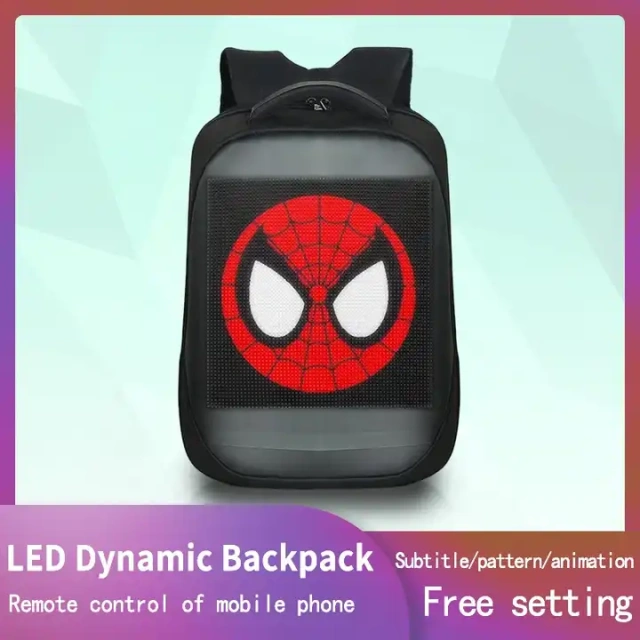 Custom color led display backpack bag fashionable LED light backpacks walking advertising