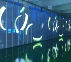 HD transparent led display screen P5.2 Glass Wall Led Screen Outdoor / Indoor Full Color curtain led display