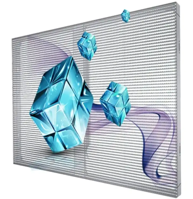 HD transparent led display screen P5.2 Glass Wall Led Screen Outdoor / Indoor Full Color curtain led display