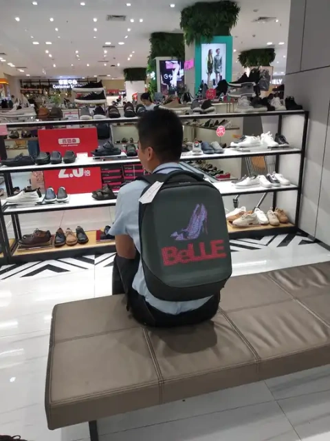 China LED Display Screen Smart Advertising Food Takeaway Backpack Takeout Box LED Dynamic Display Food Backpack