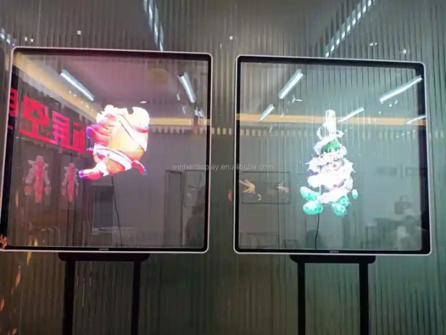 China 3D LED holographic Fan Indoor Full Color Transparent HD Holographic Display 52cm