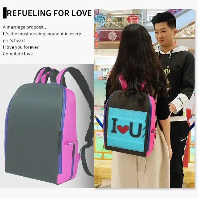 Advertising LED Backpack Waterproof Smart Led Display Bags WIFI APP Control led light backpack