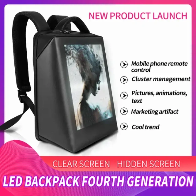 Waterproof led display backpack bag fashionable advertising led backpack wifi custom logo
