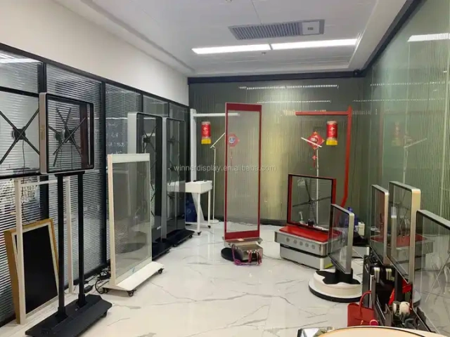 3D holographic Fan display Indoor 52cm Full Color Transparent holographic advertising fan led display